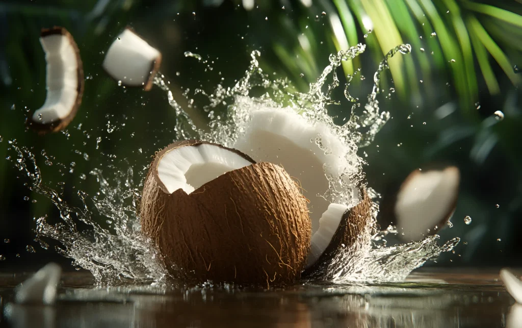 coconut-that-is-being-splashed-with-water